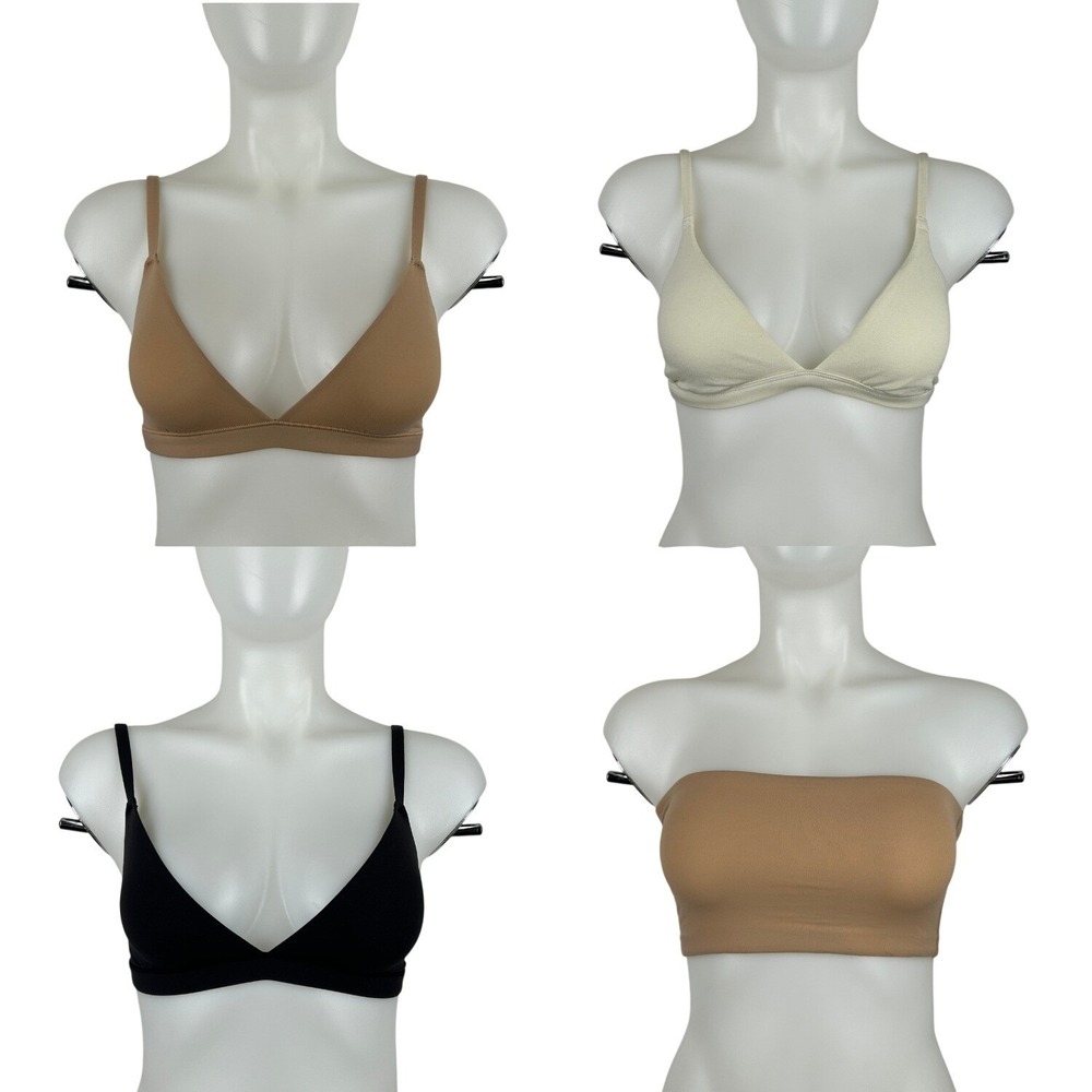 Skims Lot of 4 Fits Everybody Bralette Nude Black White Bra Triangle Small